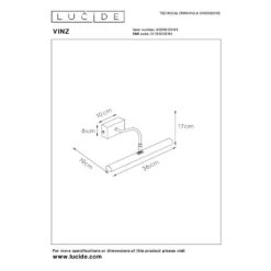 Lucide VINZ Schilderijverlichting - Mat Goud / Messing -Leen Bakker dd3d17c895b4441597f57ba966ad1e87