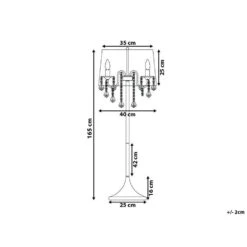 Beliani Staande Lamp EVANS - Zilver Metaal -Leen Bakker dea70bc7b69f480a8e314bedf3a7d045