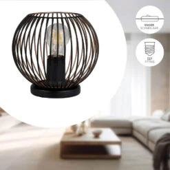 EGLO Almanzora Tafellamp - E27 - Ø 20 Cm - Staal - Zwart/Koper -Leen Bakker df0ef9e171664fba80b1c6d3c67b3fe4