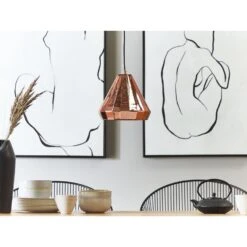 Beliani Hanglamp JAPURA - Koper Glas -Leen Bakker e3e246acc9024750b6ee6b25989409a0