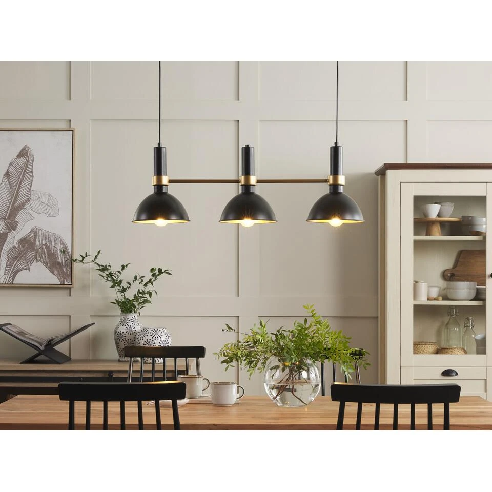 Beliani Hanglamp BELES - Zwart Metaal 2 Beliani Hanglamp BELES - Zwart Metaal - Afbeelding 2