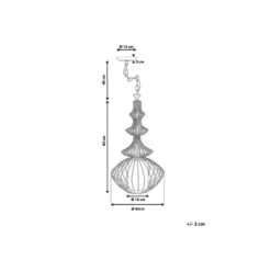 Beliani Hanglamp KOLVA - Wit Metaal -Leen Bakker e6487add8ea046c6b332fad7f4310ad9