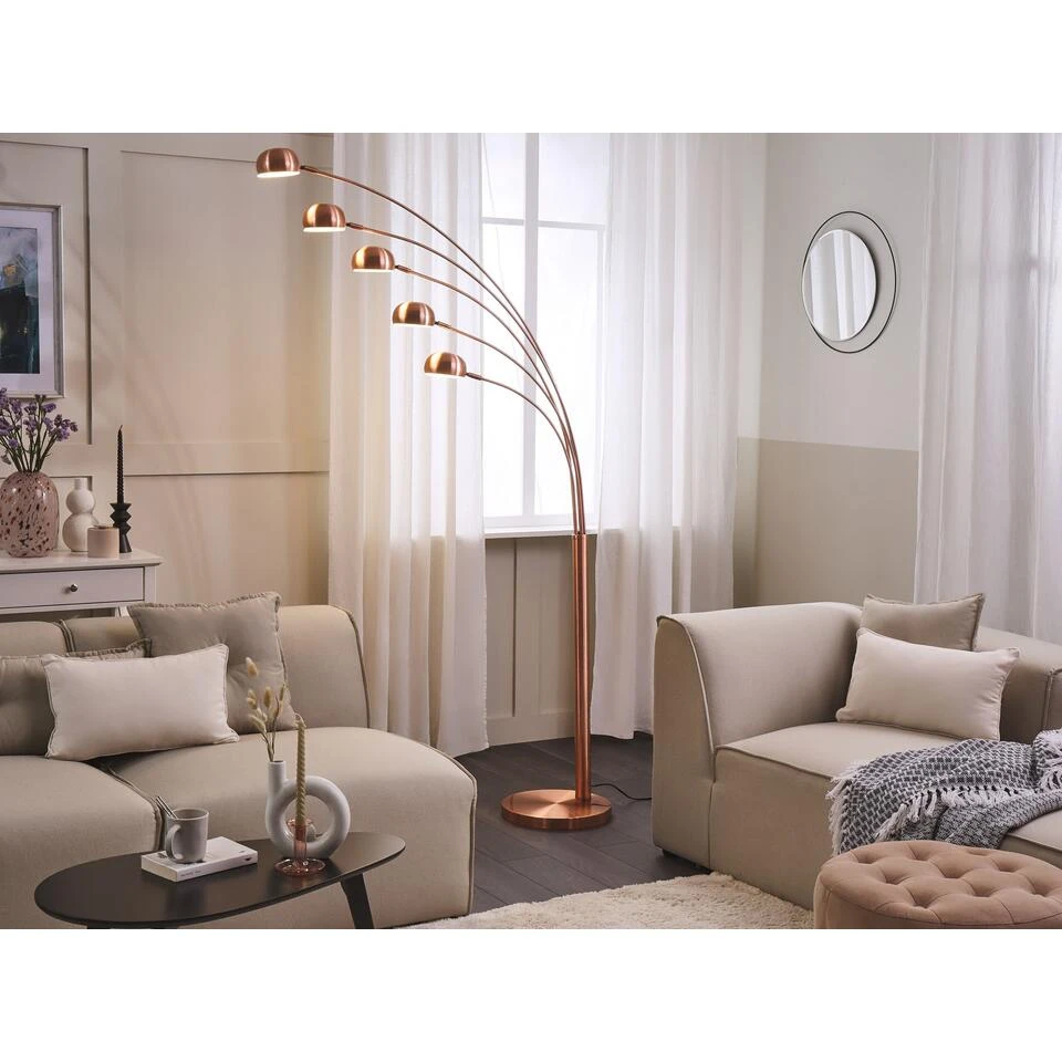 Beliani Staande Lamp FLINDERS - Koper Metaal 2 Beliani Staande Lamp FLINDERS - Koper Metaal - Afbeelding 2