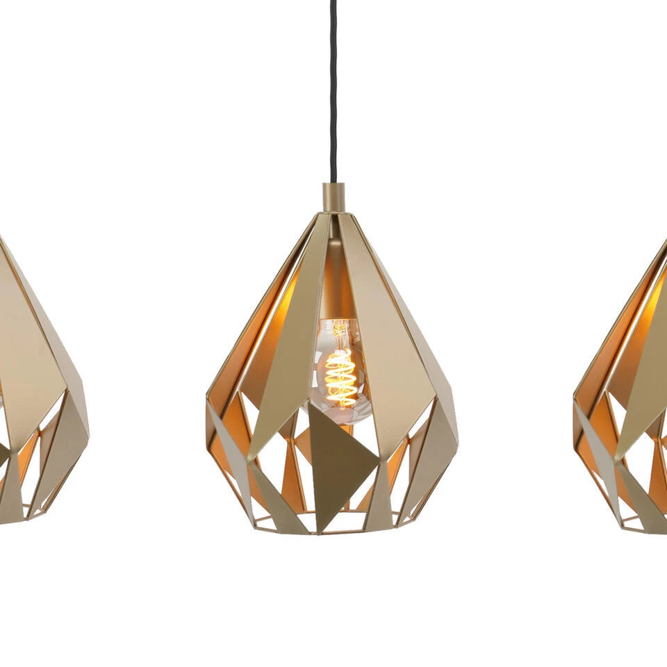 EGLO Carlton Hanglamp - E27 - 80,5 Cm - Goud - Staal 4 EGLO Carlton Hanglamp - E27 - 80,5 Cm - Goud - Staal - Afbeelding 4