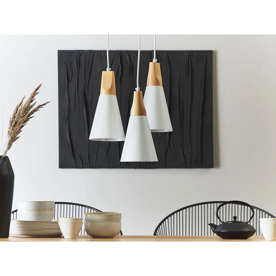 Beliani Hanglamp TICINO - Wit Aluminium 4 Beliani Hanglamp TICINO - Wit Aluminium - Afbeelding 4