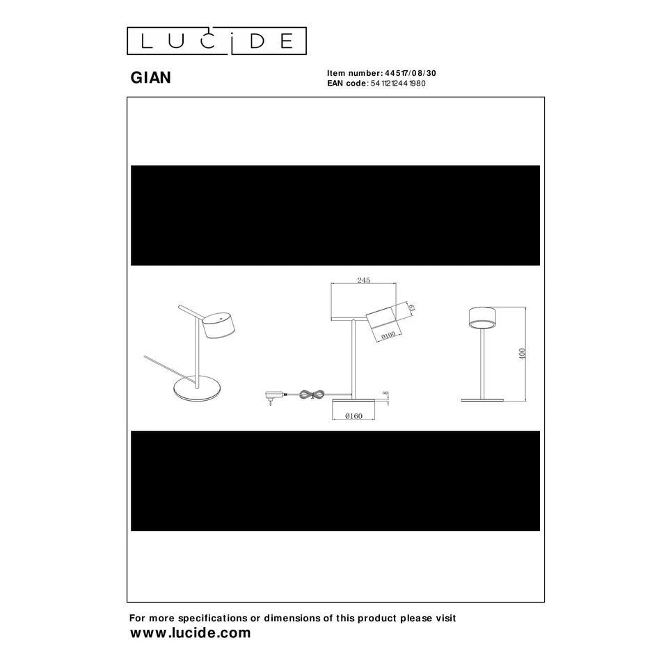 Lucide GIAN Tafellamp - Zwart 7 Lucide GIAN Tafellamp - Zwart - Afbeelding 7