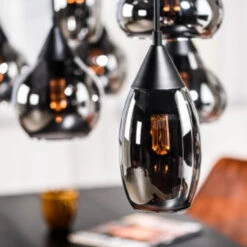 Hoyz Collection - Hanglamp - 8-lichts - 120x30x120 - Bruin -Leen Bakker f59aaf8d00a84763a69c338de706912d