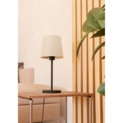 EGLO Febres Tafellamp - E27 - Teddy Stof - Zwart/Wit -Leen Bakker f5f6f437a3d94f0b856a56b3e37d1d24