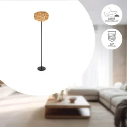 EGLO Sheldon Vloerlamp - E27 - 153.5 Cm - Bruin/Zwart - Papier -Leen Bakker f61c24df7bb944d29ff89f99e26a9013