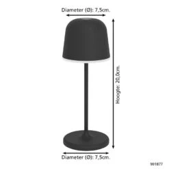 EGLO Mannera-S Tafellamp/Priklamp - USB-C - H 20 Cm - Zwart -Leen Bakker f7fea1c2069748d39392b23fa3f97216