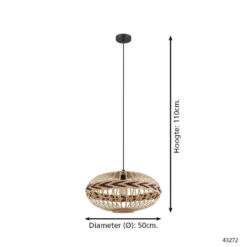 EGLO Dondarrion Hanglamp - E27 - Hout - Zwart/Bruin -Leen Bakker f86506be52934acf9188cf067107500b