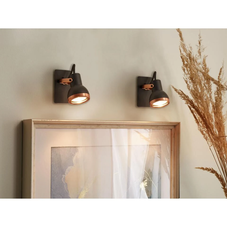 Beliani Muurlamp BARO - Zwart Ijzer 2 Beliani Muurlamp BARO - Zwart Ijzer - Afbeelding 2