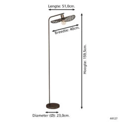 EGLO Swaby Vloerlamp - E27 - 159.5 Cm - Brons -Leen Bakker fc3595d0422f48ba812d4caeb0c2bd2f