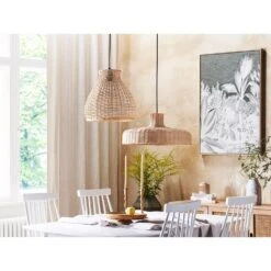 Beliani Hanglamp TAMARIN - Beige Rotan -Leen Bakker ff908d51f4a741299e28d2dd27145bcd